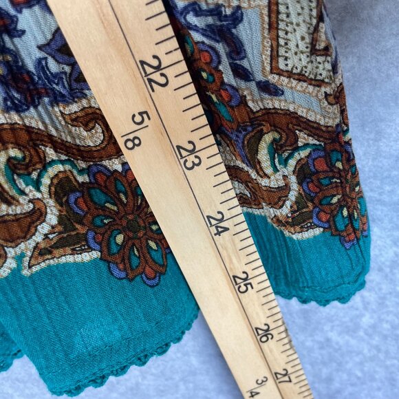 Bila Women Owned Teal Paisley Boho Blouse Size Small NWT - Picture 8 of 12